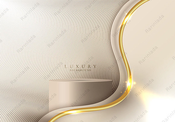3D Elegant Podium Golden Wave Luxury: A Fusion of Design and Innovation