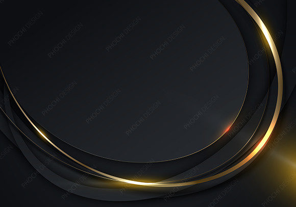 3D Luxury Black Golden Curved Shapes: A Versatile Design Element for Modern Creators