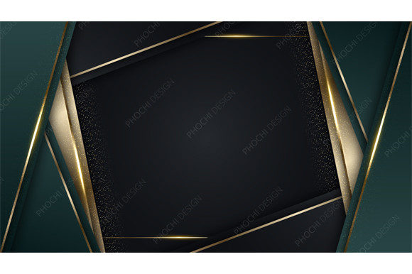 3D Luxury Green Gold Stripes Background: A Versatile Design Element for Modern Use