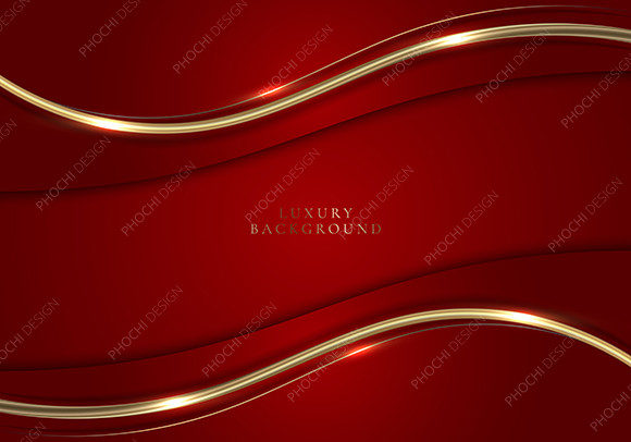 3D Luxury Red Gold Wave Line Background: A Versatile Design Element for Modern Creativity