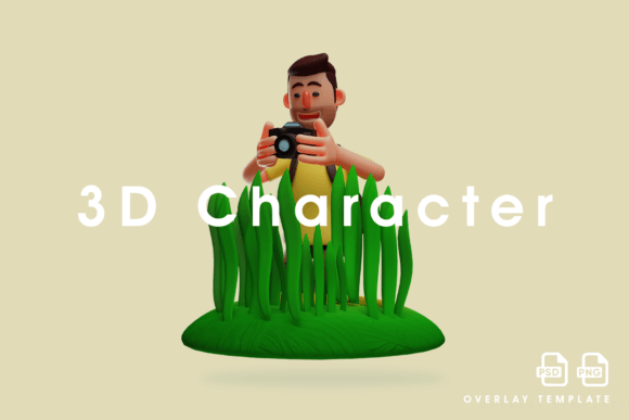 3D Photographer Character Cartoon Design