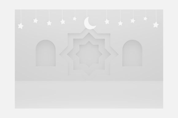 3D Podium in Ramadan White Ornament JPG