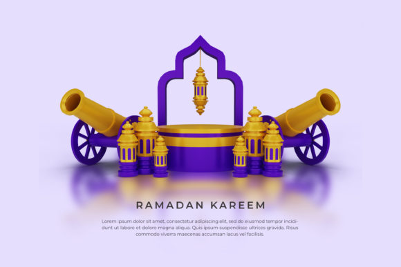 3D Render Islamic Ramadan Greetings