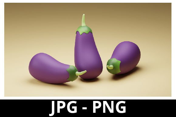 3d Rendered Eggplant for Design Project: A Versatile Tool for Creatives and Professionals