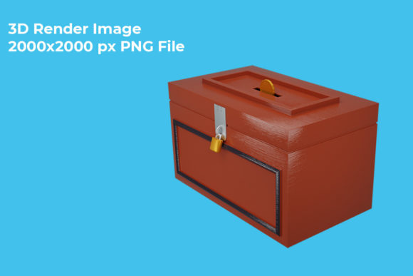 3D Rendering of Charity Box Icon