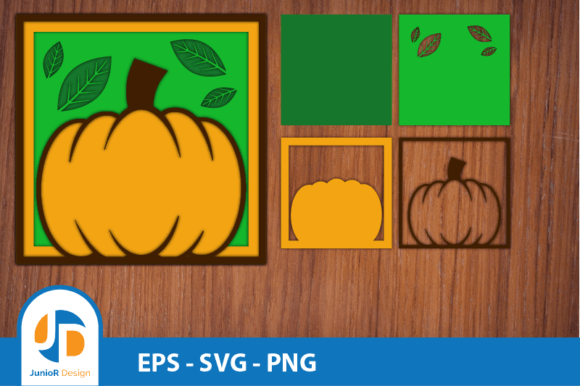 3D Shadow Box Pumpkin SVG - Papercut SVG