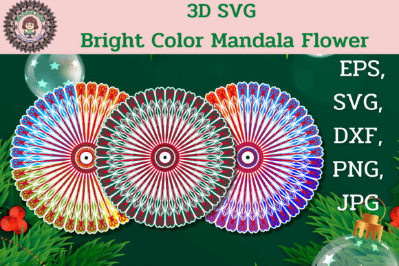 3D SVG Bright Color Mandala Flower: A Creative Tool for Modern Workflows