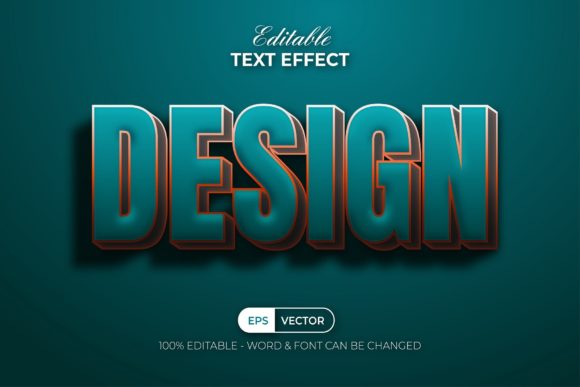3D Text Effect Green Design Style