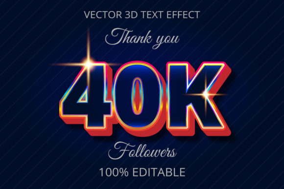 40k 3d Creative Text Effect Design