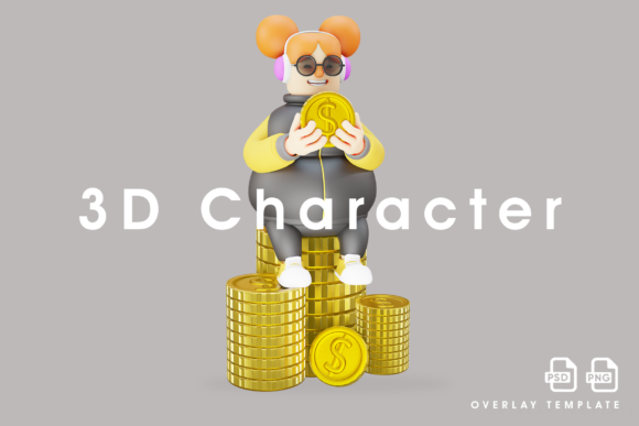 A Wealthy 3D Funny Girl Cartoon Design: A Creative and Commercial Success