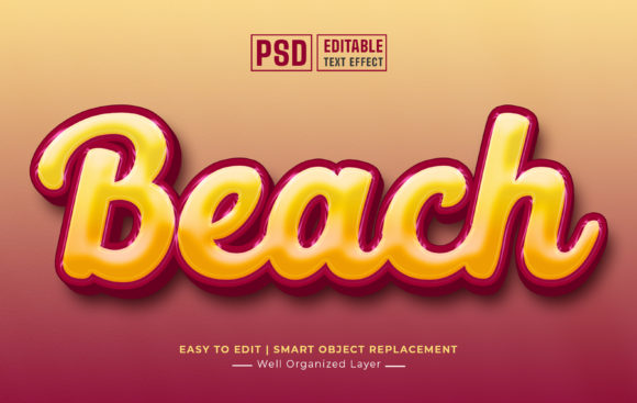Beach 3D Editable Text Style Effect for Creative Expression