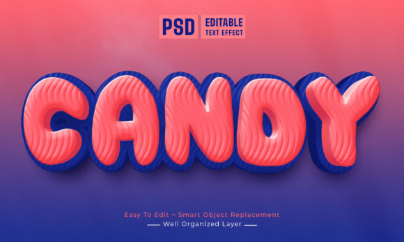 Candy Cartoon 3D Editable Text Effect for Creative Workflows