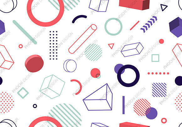Geometric Seamless Pattern 3D Elements
