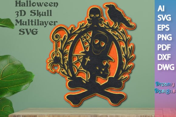 Halloween 3D Skull Multilayer SVG Files: A Creative Tool for Modern Designers