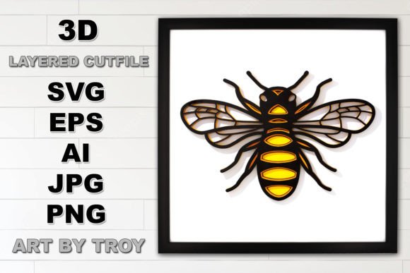 Honey Bee 3D Layered SVG Cut File: A Versatile Design Asset for Creators and Businesses