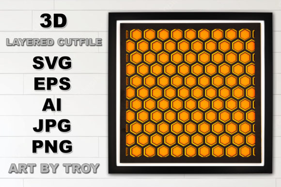 Large Honeycomb Beehive 3D Layered SVG for Creative and Practical Use