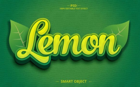 Lemon 3D Green Text Effect Design: A Unique Visual Choice for Digital Creativity