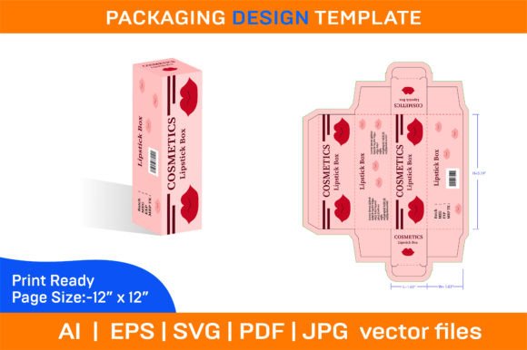 Lipstick Box Packaging Design Template