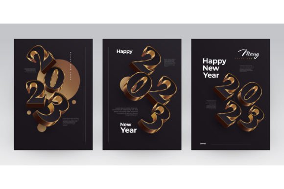 Luxury New Year 2023 Poster Set Design: Elevating Celebrations with Elegance and Innovation