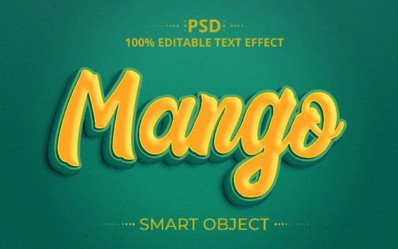 Mango 3D PSD Text Effect Design: A Unique Approach to Digital Typography
