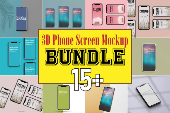 Phone Screen Mockup Bundle V.03: Streamlining Digital Design Workflows