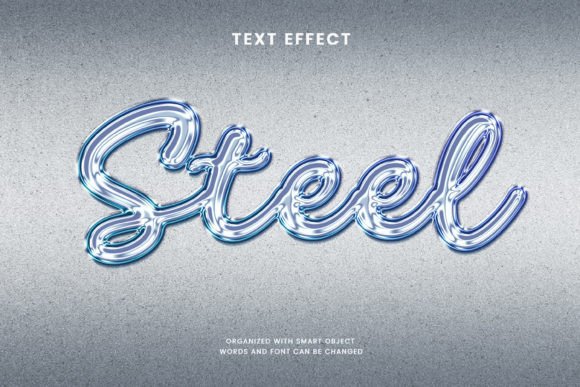 Realistic Steel Embossed 3D Text Effect in Modern Design Workflows