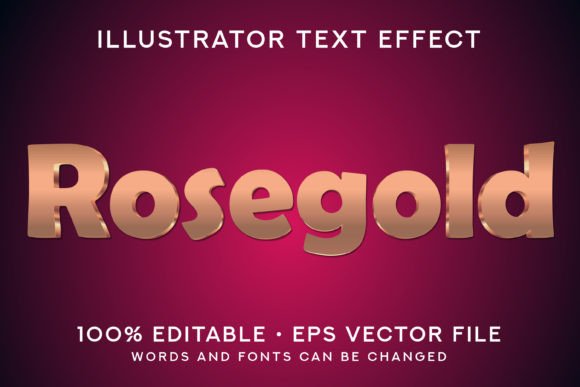 Rosegold Text Style 3d Effect for Creative Expression and Design