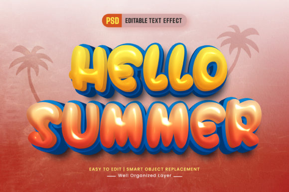 Summer Editable 3d Text Style Effect for Creative Expression