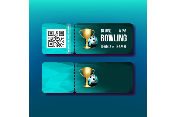 Ticket with Tear-off Coupon on Bowling